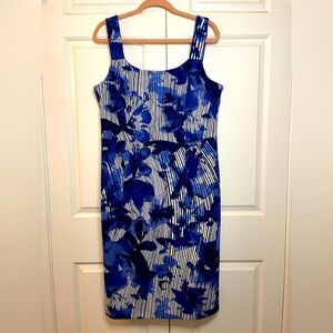 Blue Floral Midi Dress